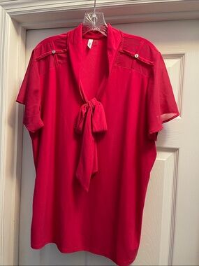 Women’s Pink Bow Tie Blouse